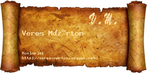 Veres Márton névjegykártya