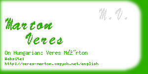 marton veres business card